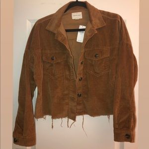 AE Corduroy Cropped Button Up Shirt size XS NWT